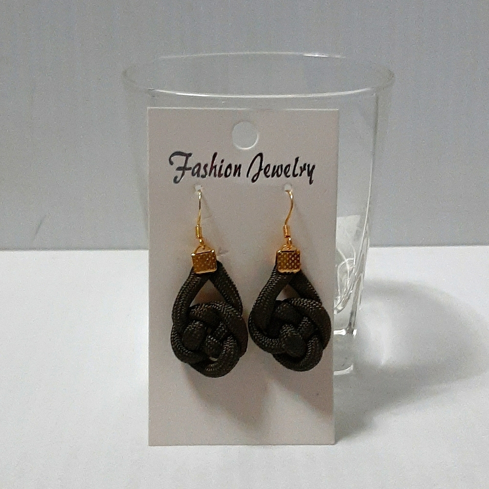 Hand Crafted Earrings Pierced Paracord Celtic Knot